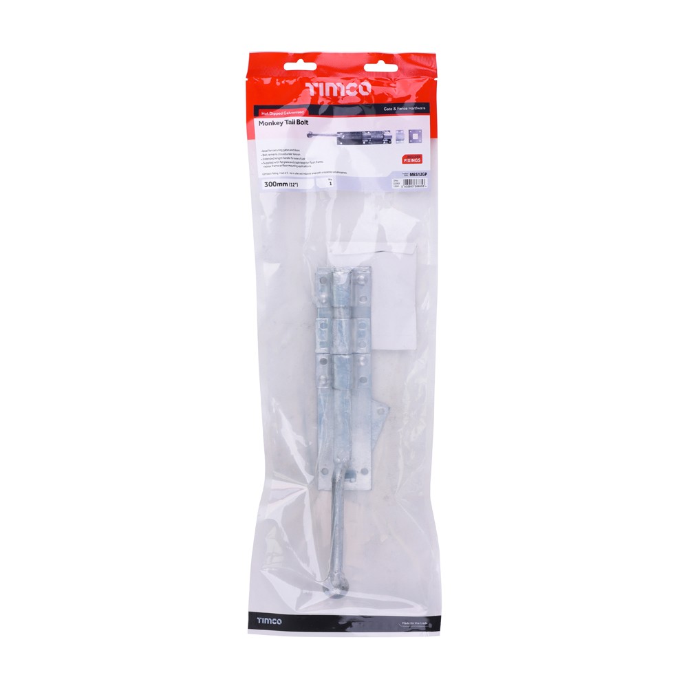 Timco Monkey Tail Bolt - Hot Dipped Galvanised