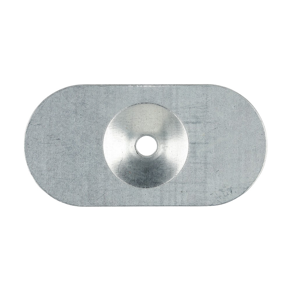 Timco Metal Oval Stress Plate 82 x  40mm - Galvanised