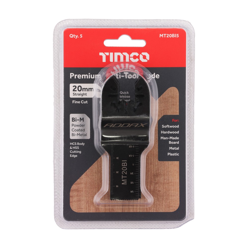 Timco Premium Multi-Tool Blades For Wood/Metal - Straight - 5pcs