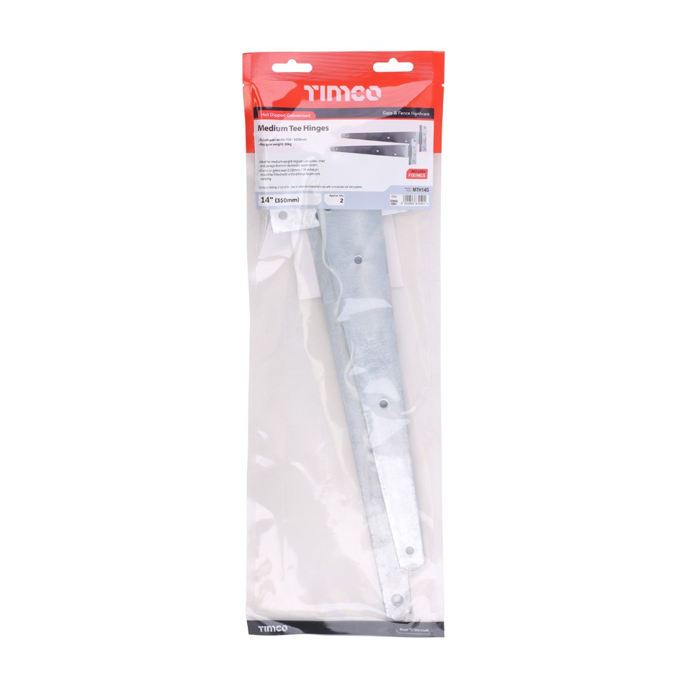 Timco Pair of Medium Tee Hinges - Hot Dipped Galvanised