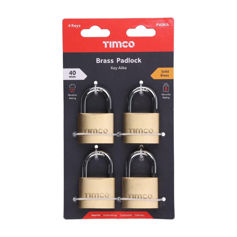 Timco Brass Padlocks Key Alike