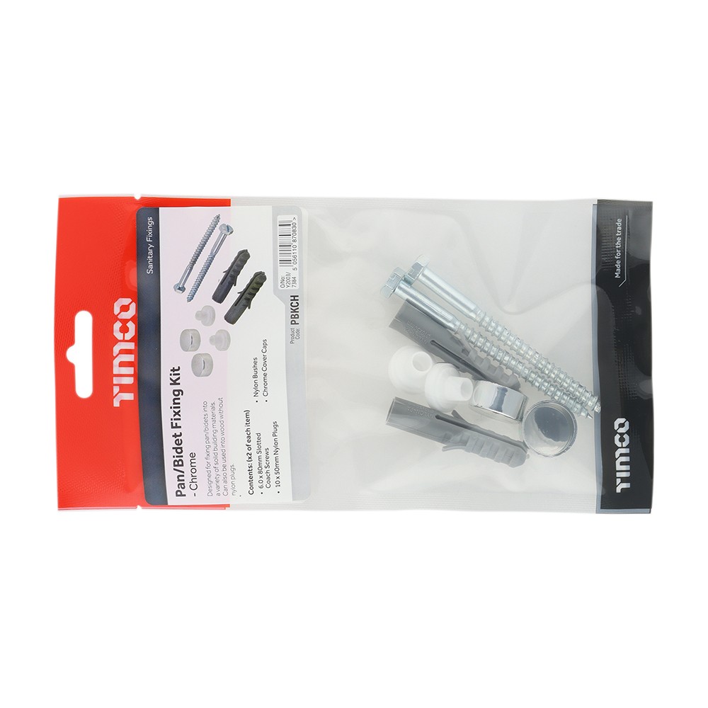 Timco Pan / Bidet Fixing Kit - Chrome