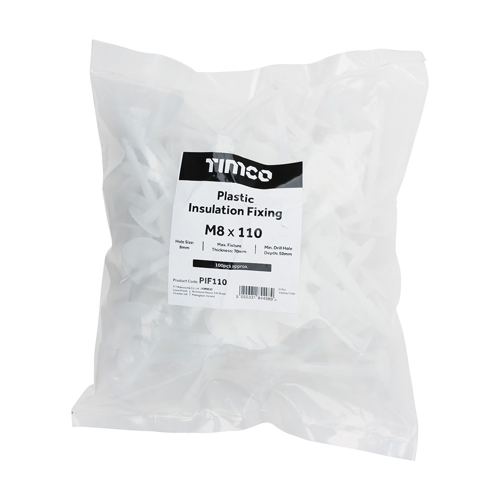 Timco Plastic Insulation Fixings - White