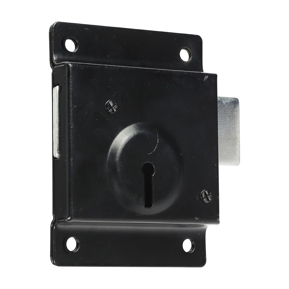 Timco Press Lock with Extra Long Keys - Epoxy Black