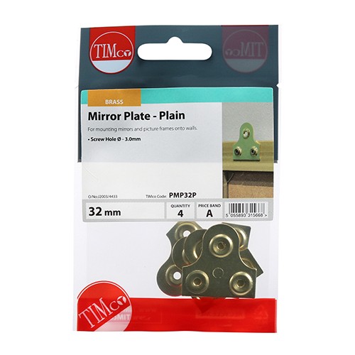Timco Mirror Plates - Plain - Electro Brass