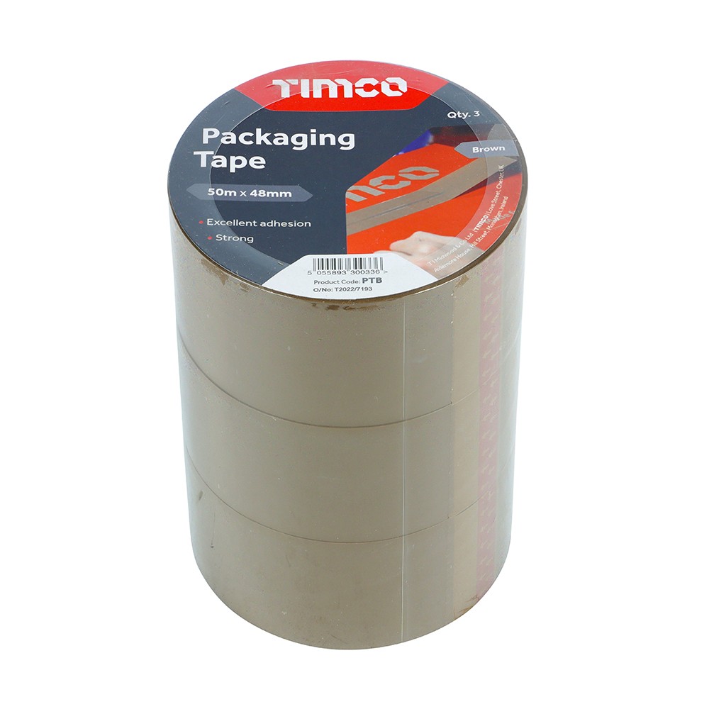 Timco Packaging Tape 50m x 48mm - Brown