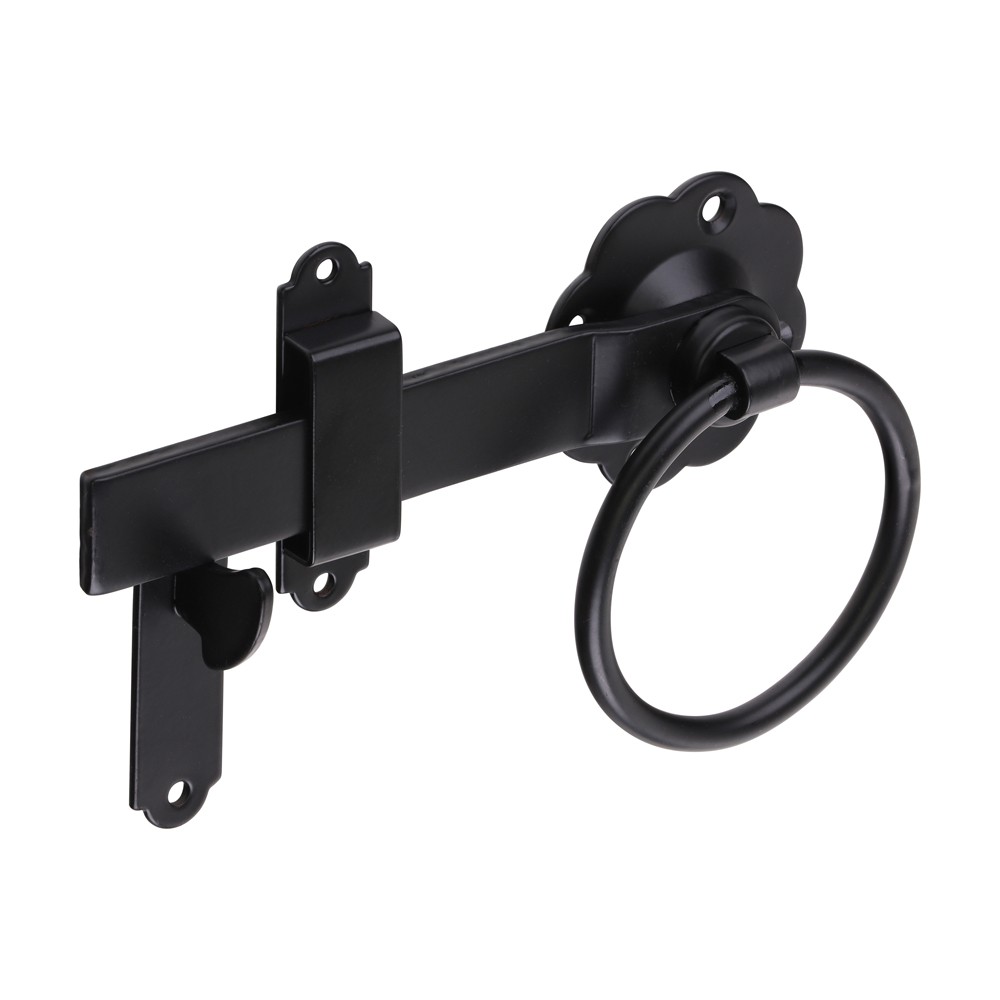 Timco Ring Gate Latch - Plain - Black