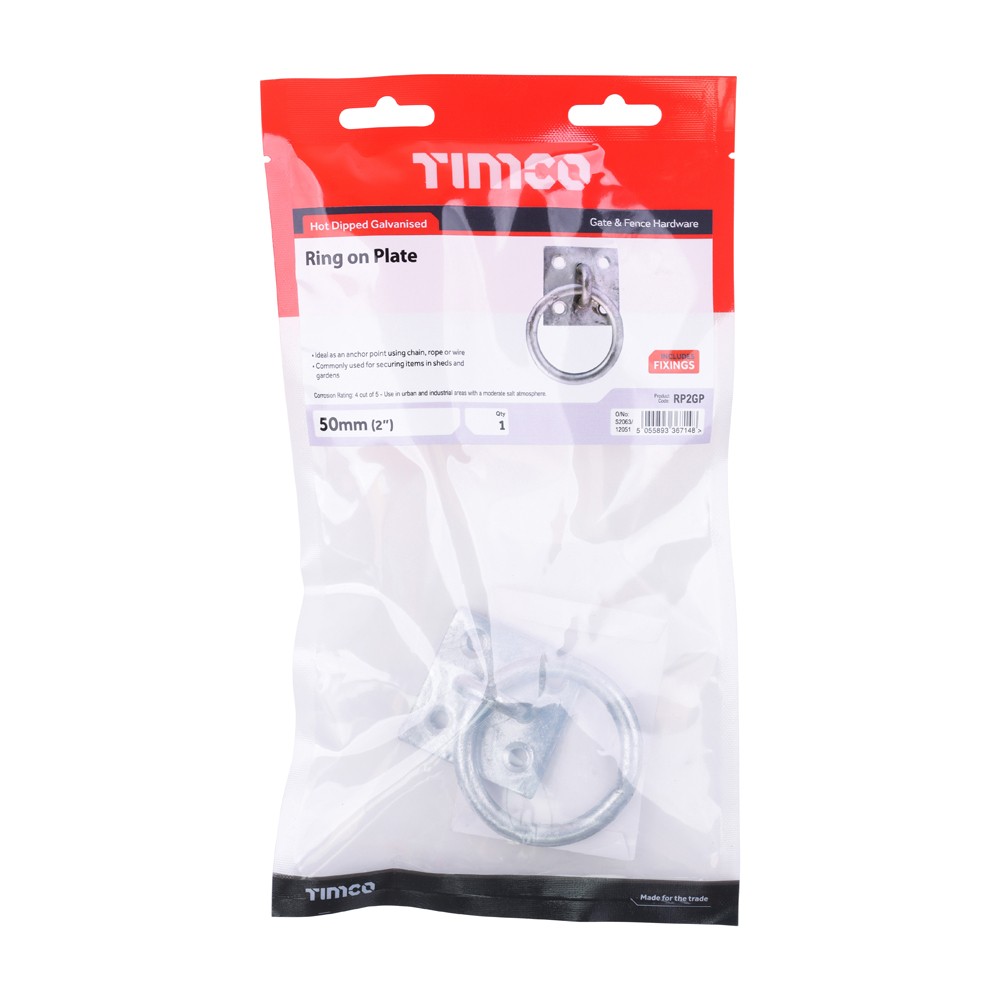 Timco Ring on Plate - Hot Dipped Galvanised