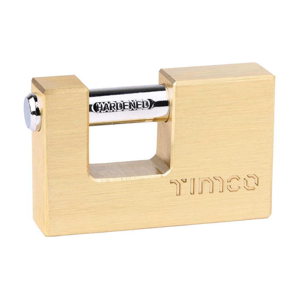 Timco Rectangular Brass Padlock 75mm