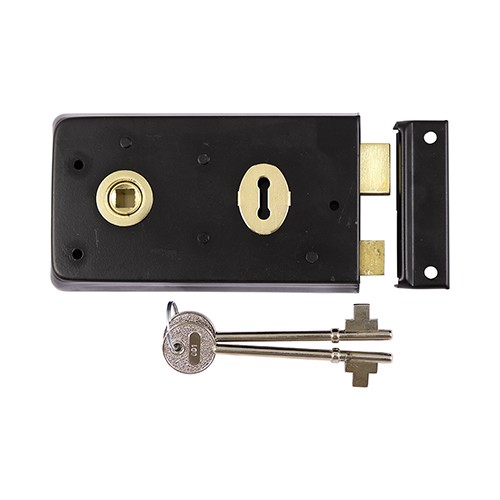 Timco Rim Sash Lock - Inward and Outward Keep - Black