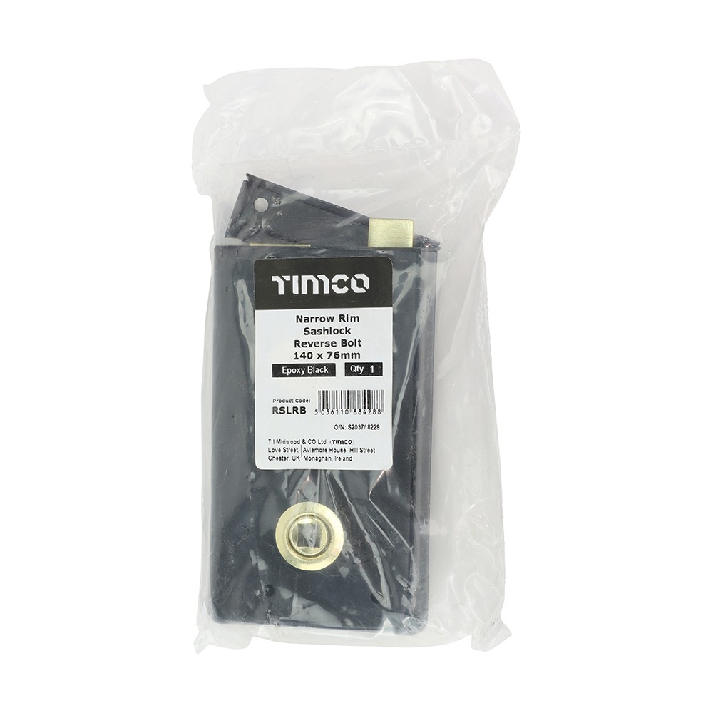 Timco Narrow Rim Sashlock Reverse Bolt - Epoxy Black