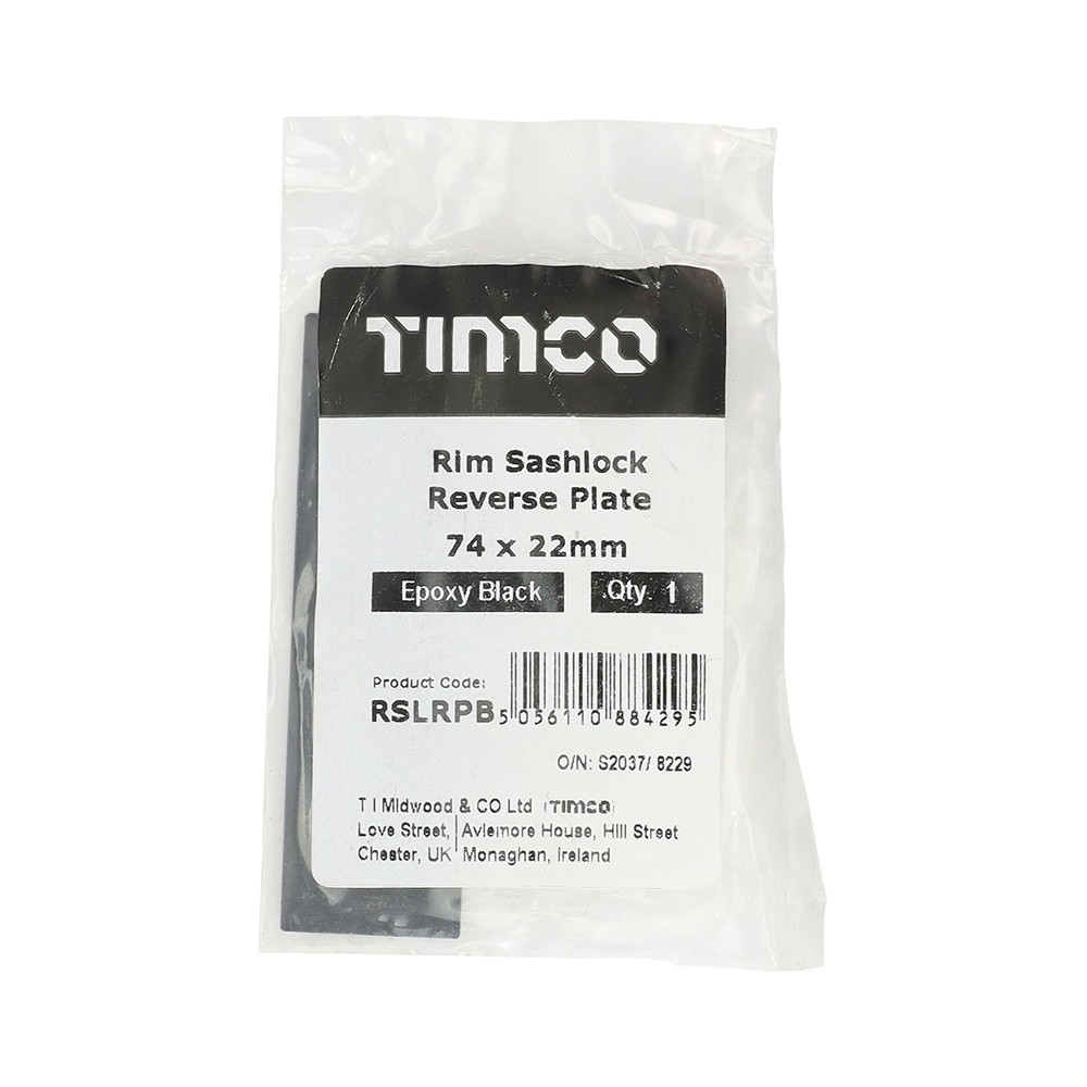 Timco Rim Sashlock Reverse Plate - Epoxy Black