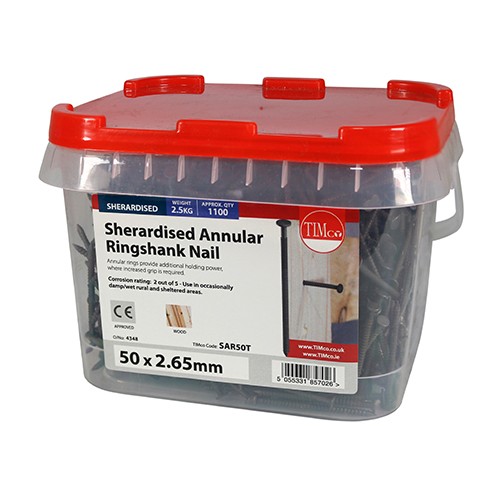 Timco Annular Ringshank Nails Sherardised - 2.5kg