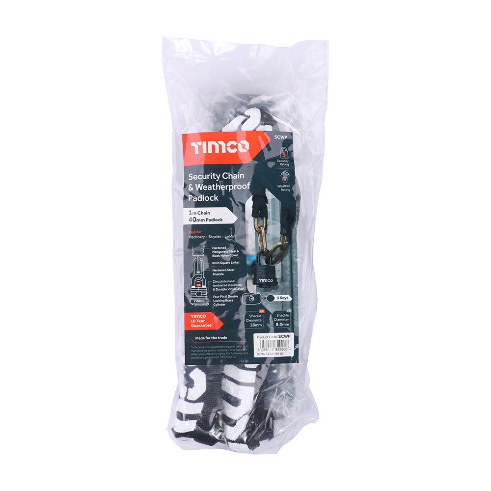 Timco Security Chain & Weatherproof Padlock
