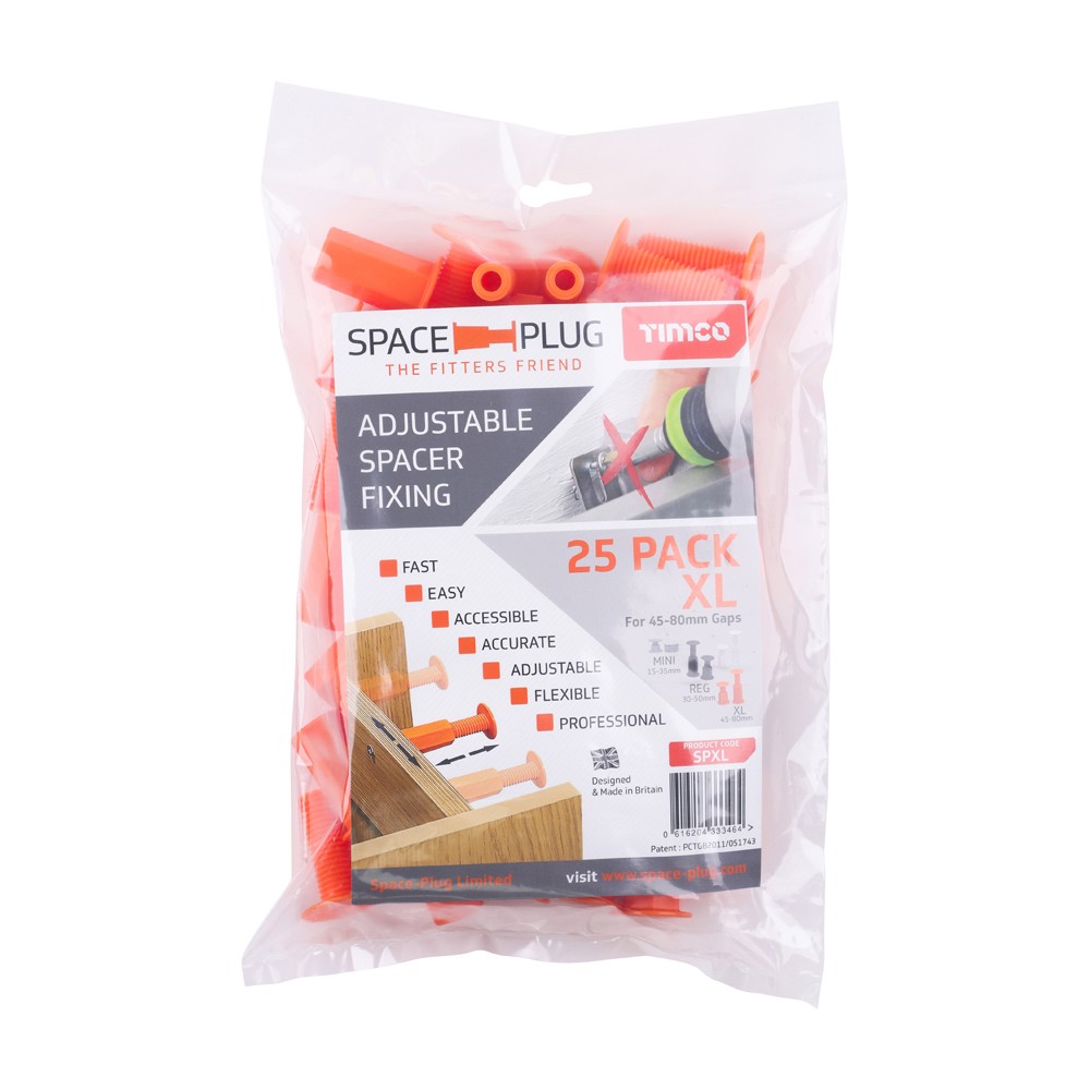 Timco Space-Plug XL Kitchen Cabinet Brackets - For 45-80mm Gaps