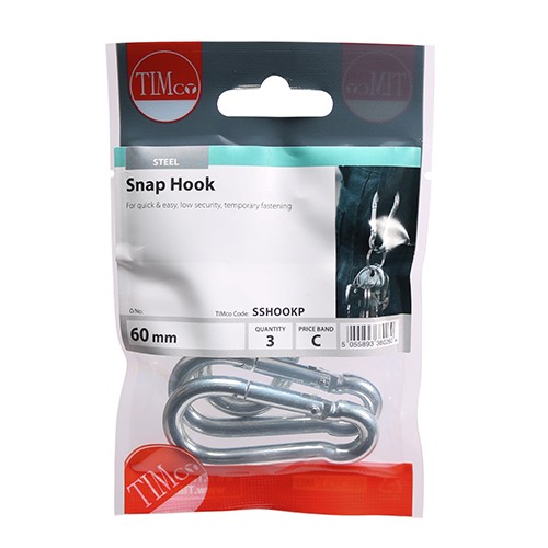 Timco Snap Hooks 60mm - Steel