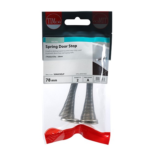 Timco Spring Door Stops - Nickel