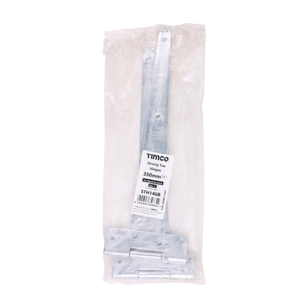 Timco Pair of Strong Tee Hinges - Hot Dipped Galvanised
