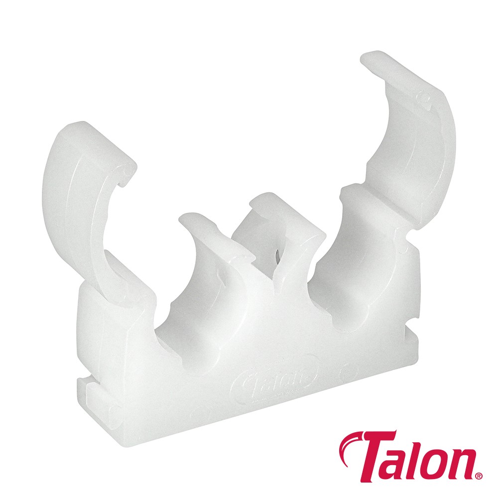 Timco Double Hinged Pipe Clip - White