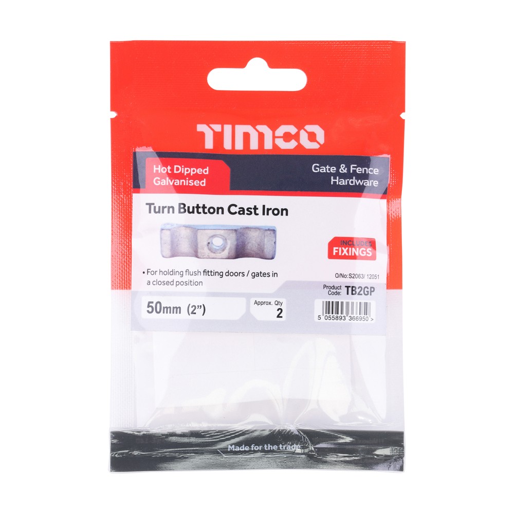 Timco Turn Buttons - Hot Dipped Galvanised
