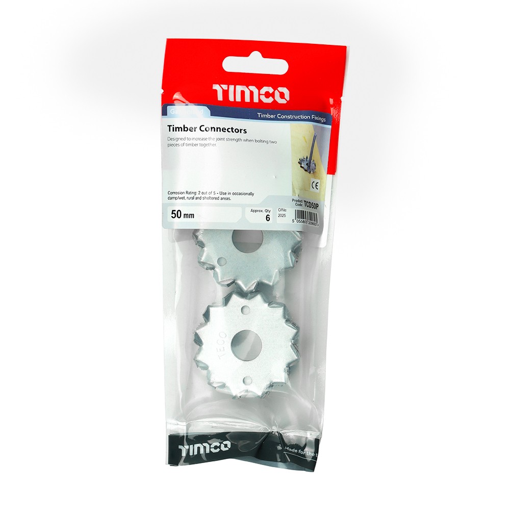 Timco Timber Connectors 50mm / M12 Double Sided - Galvanised