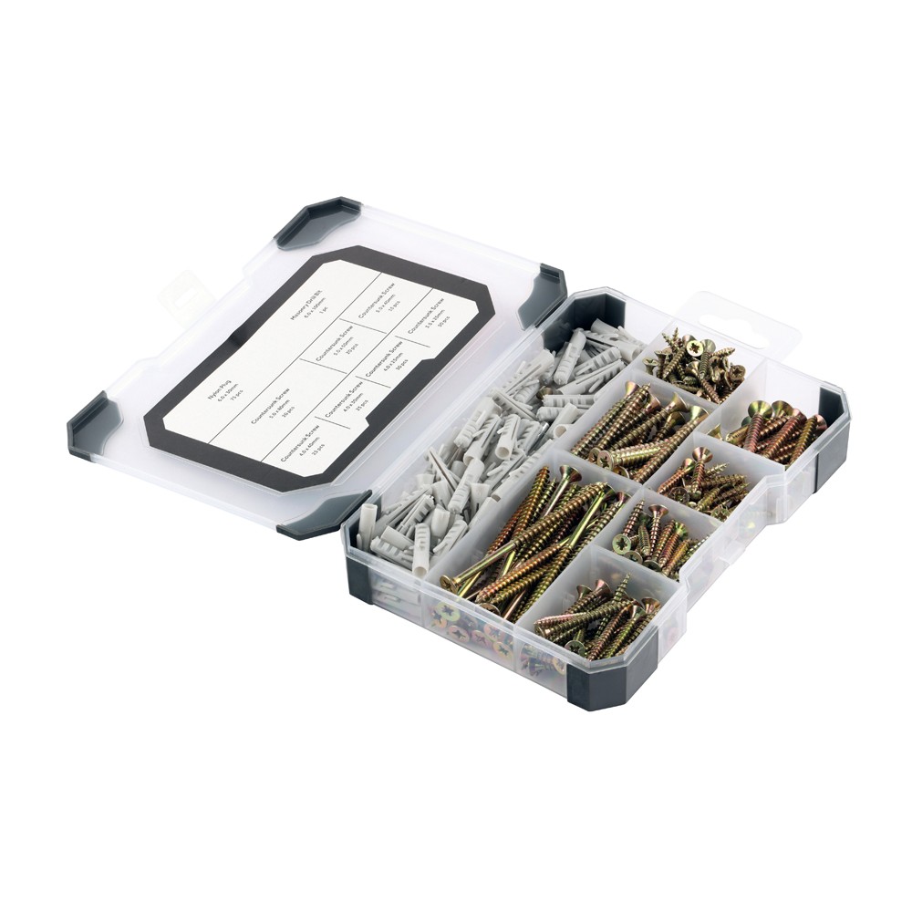 Timco Mixed Tray 251pc Screws Plug & Drill Bit - Yellow