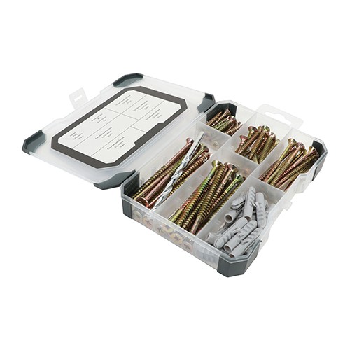 Timco Mixed Tray 91pc Screws Plug & Drill Bit - Yellow
