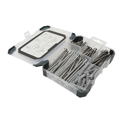 Timco Mixed Tray 91pc Screws, Plug & Drill Bit - A2 Stainless Steel