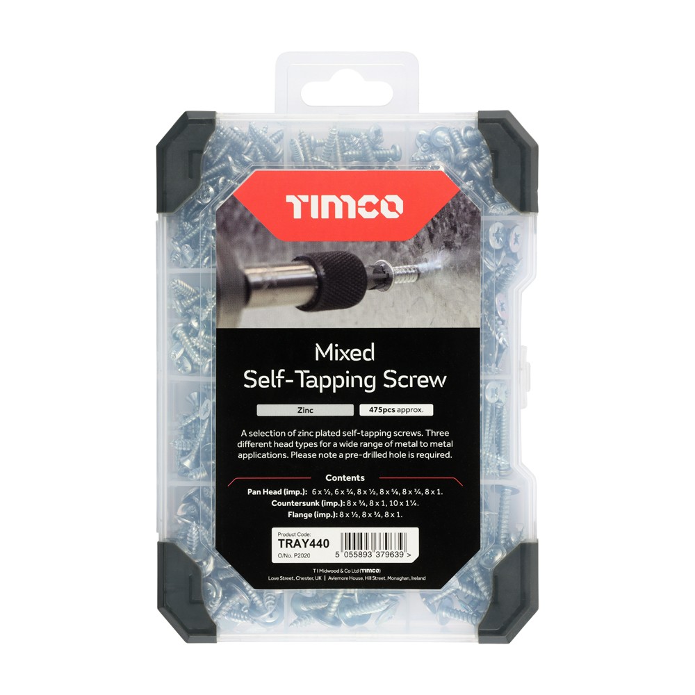 Timco Mixed Tray 475pc Self Tapping Screws 
