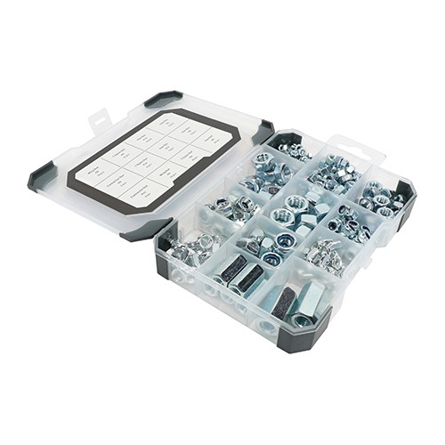 Timco Mixed Tray 243pc Nuts - Zinc
