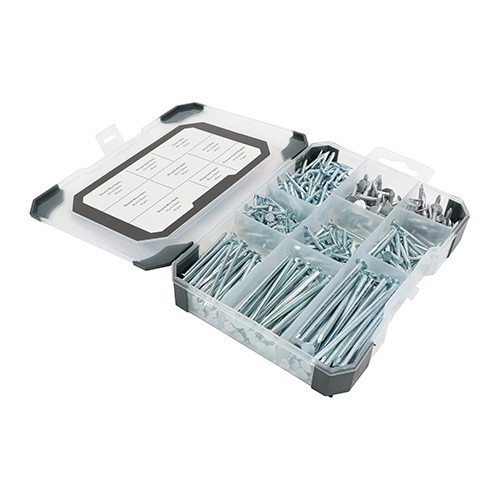 Timco Mixed Tray 300pc Nails - Galvanised - Bright