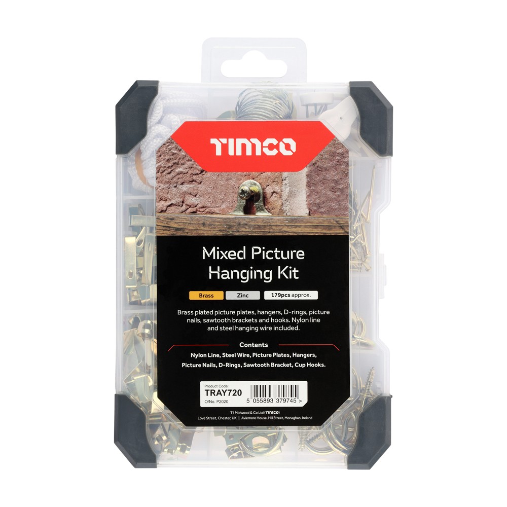 Timco Mixed Tray 179pc Picture Hanging Kit