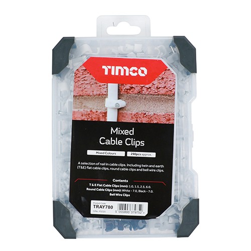Timco Mixed Tray 290pc Cable Clips