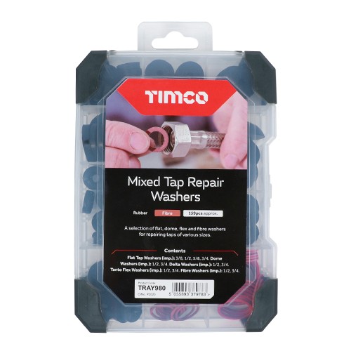 Timco Mixed Tray 159pc Tap Repair Washers