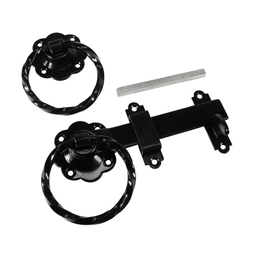 Timco Ring Gate Latch - Twisted - Black