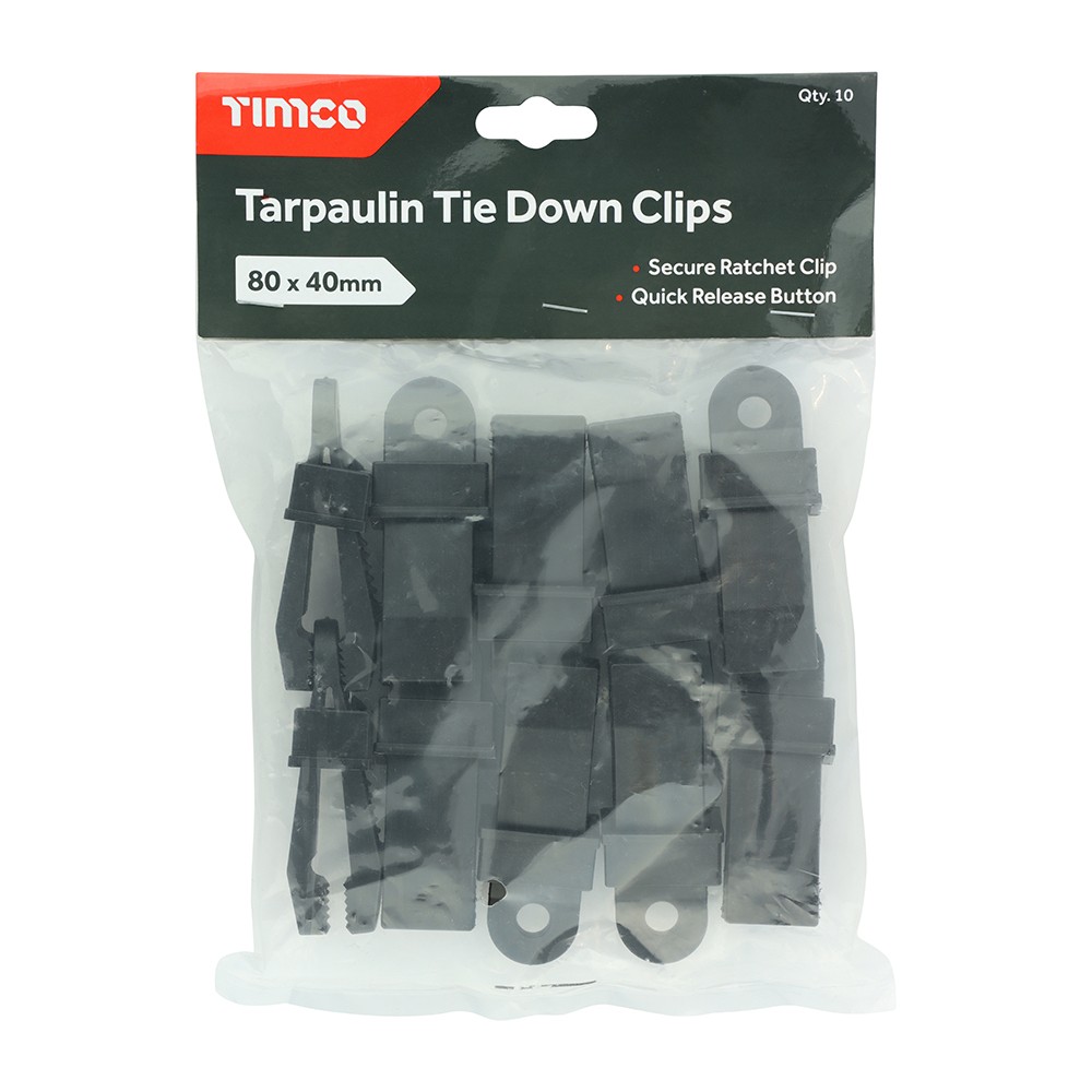 Timco Tarpaulin Tie Down Clips 10 Pack