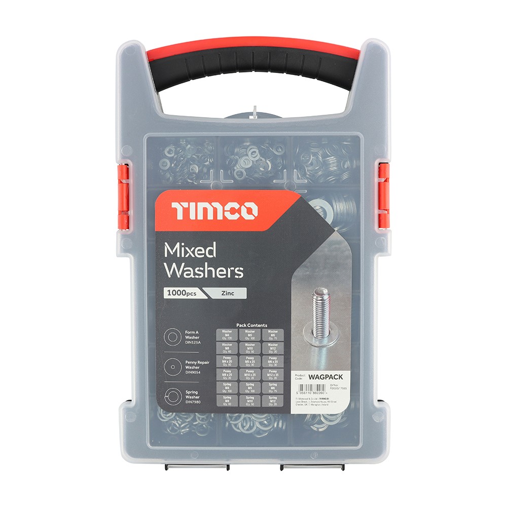 Timco Mixed Washers Grab Pack 1000pc - Zinc