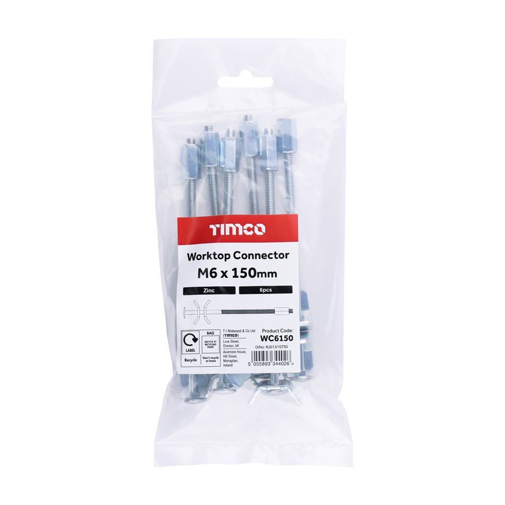 Timco Worktop Connectors - Zinc