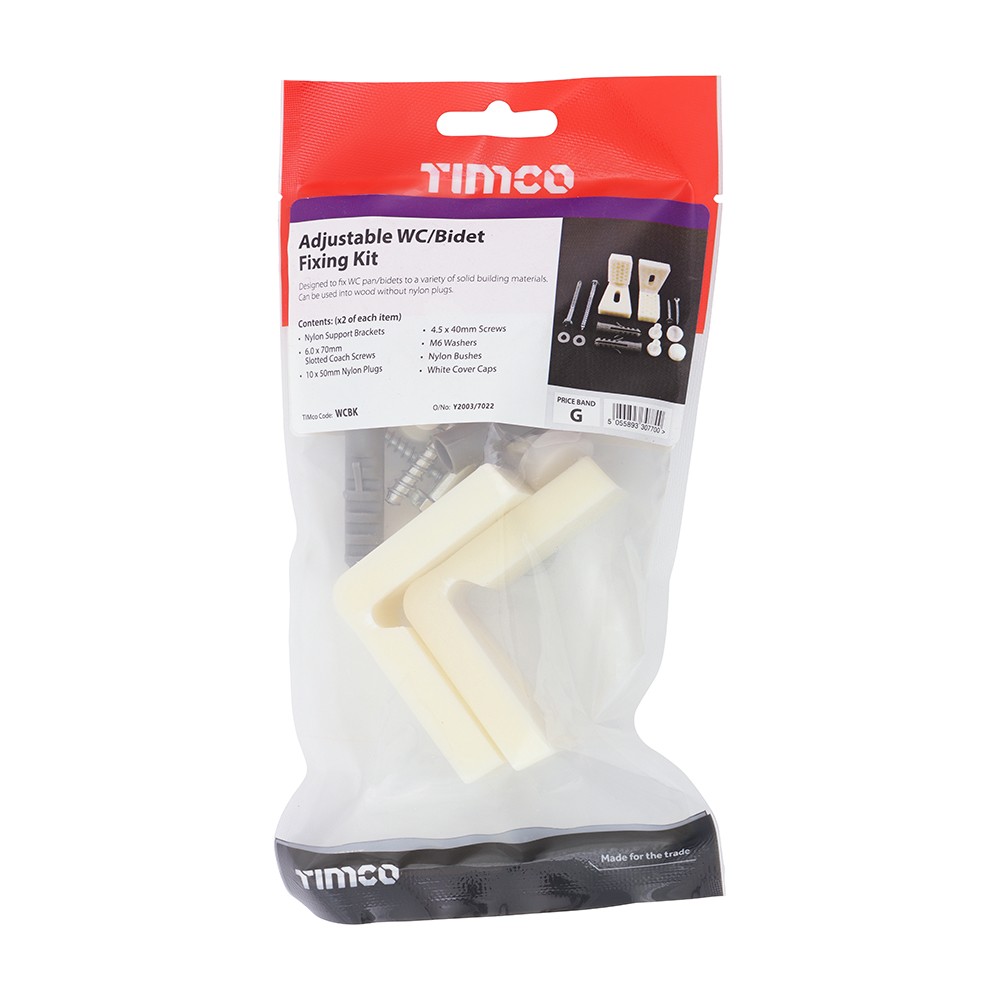 Timco Adjustable WC/Bidet Fixing Kit