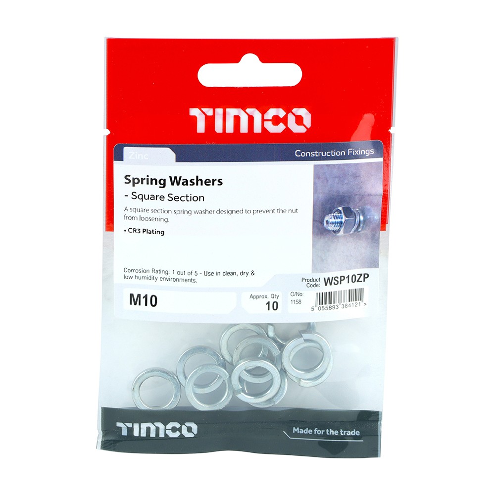 Timco Spring Washers - Zinc