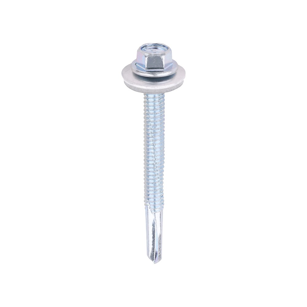 Timco Metal Construction Heavy Section Self Drilling Screws EPDM Washer Hex - Zinc
