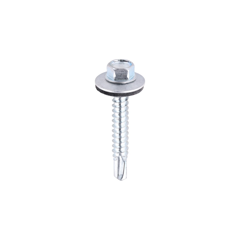 Timco Metal Construction Light Section Self Drilling Screws EPDM Washer Hex - Zinc