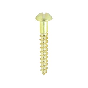 Timco Solid Brass Timber Screws SLOT - Round