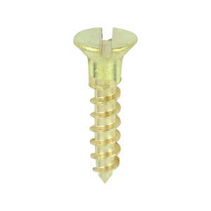 Timco Solid Brass Timber Screws SLOT - Countersunk