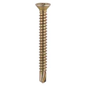Timco Window Fabrication Self Drilling & Tapping Screws Countersunk Phillips - Yellow