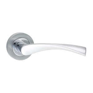 Timco Edleston Lever On Rose Handles - Polished & Satin Chrome