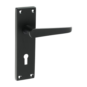 Timco Victorian Straight Lock Handles - Matt Black