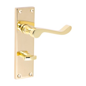 Timco Victorian Scroll Bathroom Handles - Polished Brass