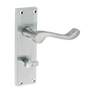 Timco Victorian Scroll Bathroom Handles - Satin Chrome