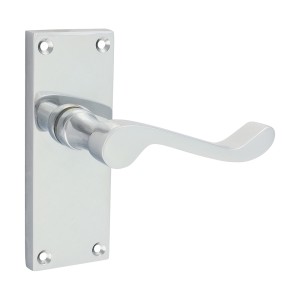 Timco Victorian Scroll Latch Handles - Polished Chrome